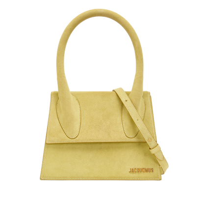 Le Grand Chiquito, &pound;250, Handbags, Green, Suede, Front view